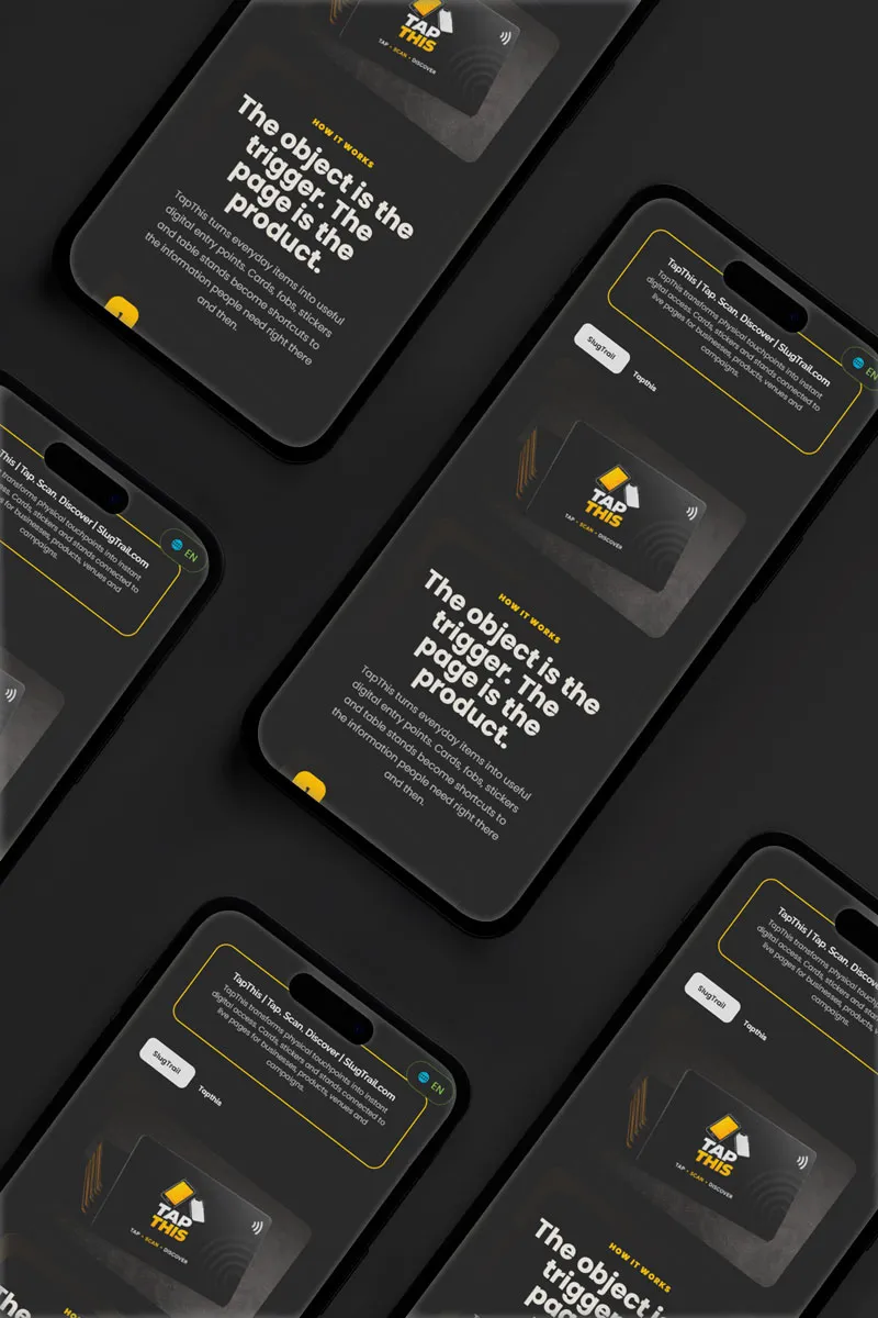 TapThis SlugTrail mobile page preview